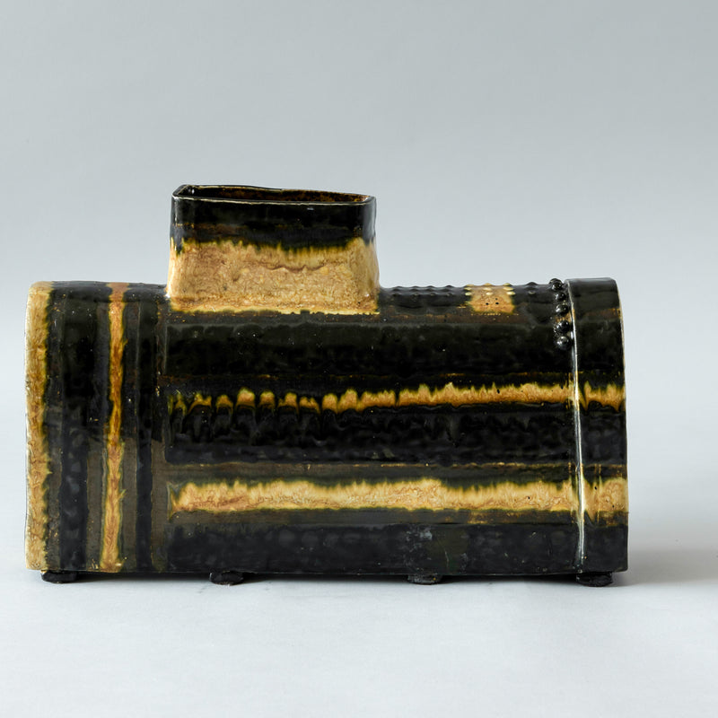 Italian Ceramic - Mustard Black Glaze