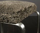 Pair of Faux Fur Metal Stools