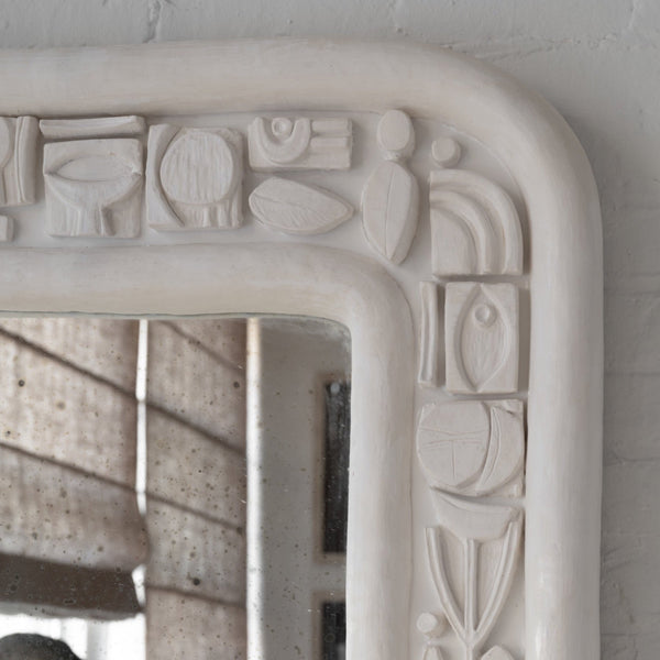 Nevelson mirror - white plaster