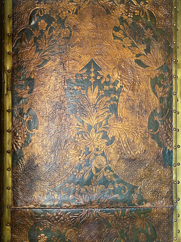 Flemish Leather Screen, 19th C.