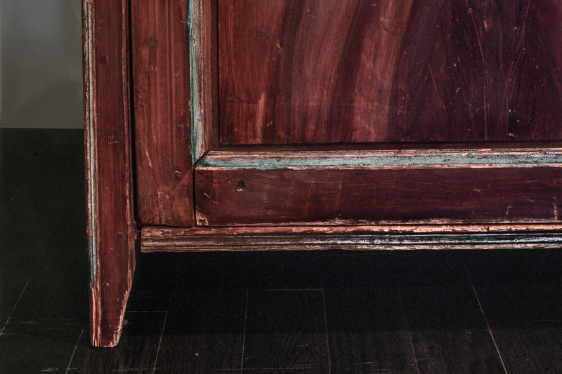 Swedish Cabinet Faux Bois Turquoise, Signed