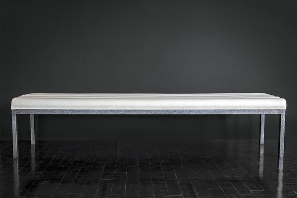 White Leather Bench
