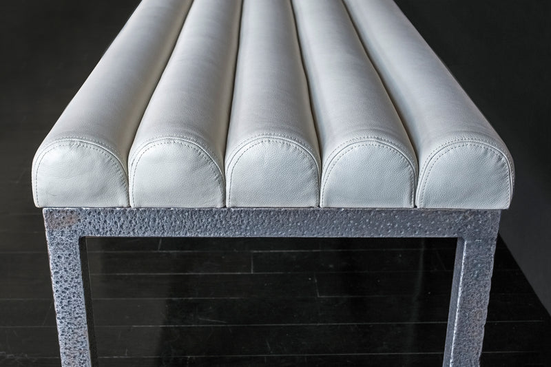 White Leather Bench