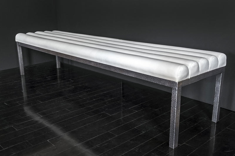 White Leather Bench
